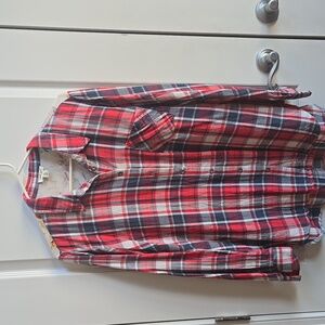 Tribal Jeans Long Sleeve Plaid Shirt